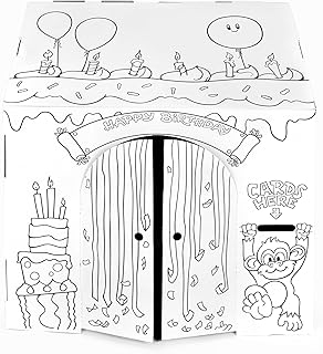 Easy Playhouse Birthday - Kids Art & Craft for Indoor & Outdoor Fun, Color, Draw, Doodle – Decorate & Personalize The Cardboard Fort, 32" X 26. 5" X 40. 5" - Made in USA, Age 3+