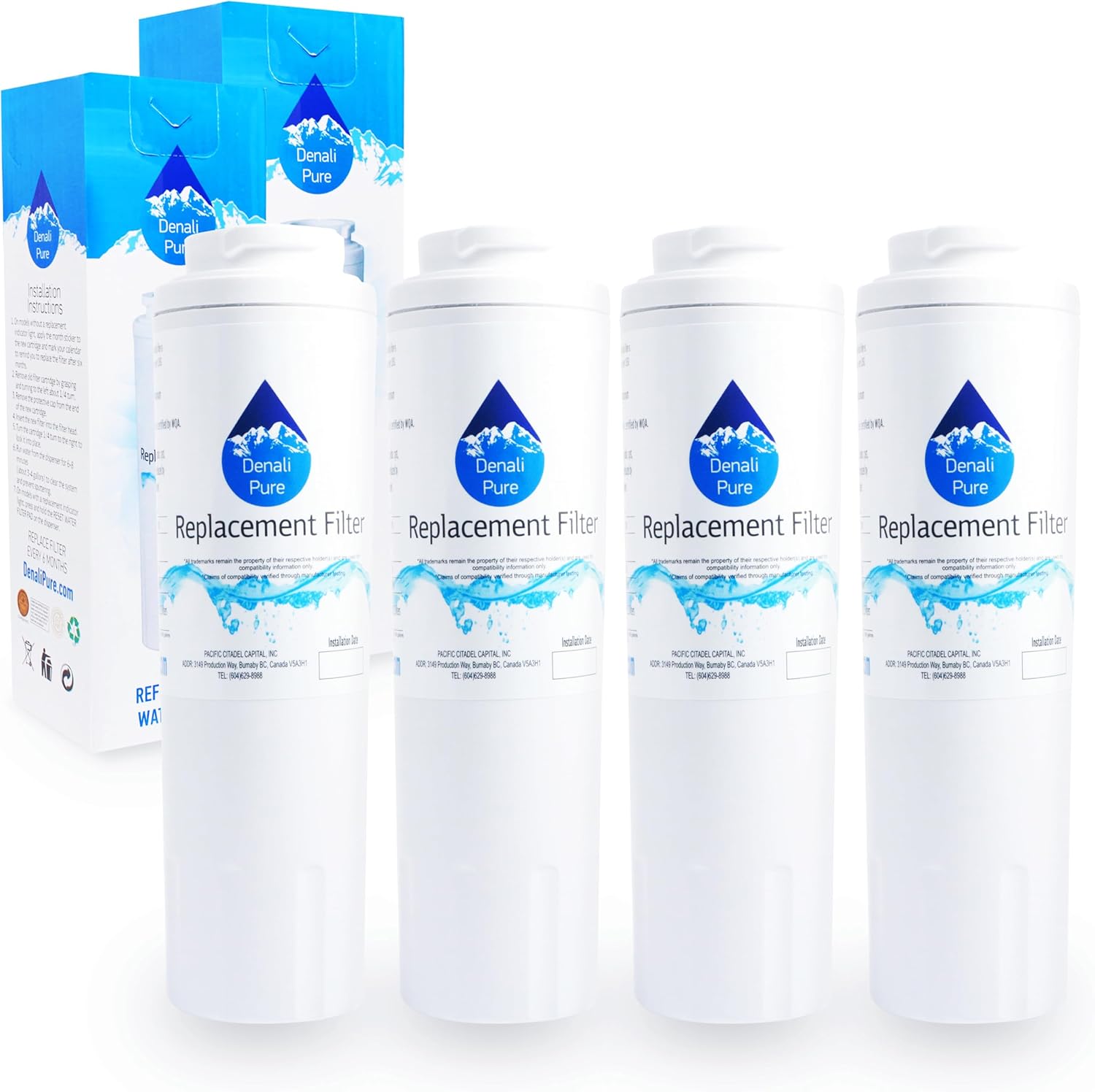 4-Pack Replacement for Jenn-Air JFC2089WEM6 Refrigerator Water Filter - Compatible with Jenn-Air UKF8001 Fridge Water Filter Cartridge