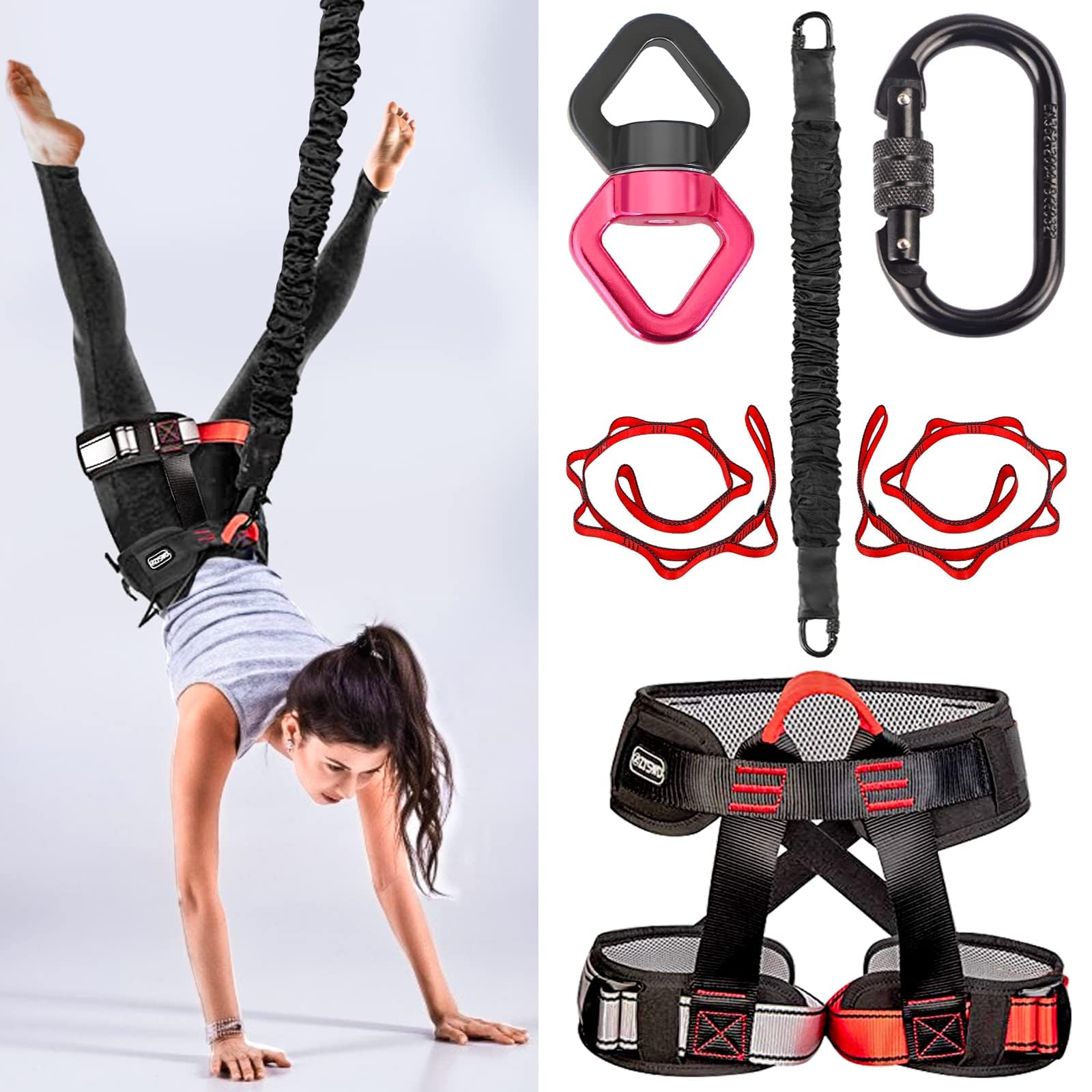 Dasking Set di fasce di resistenza elastiche pesanti Gravity Yoga Bungee Cord Resistance Belt Set 4D Bungee Dance Rope Workout Fitness Home Gym Attrezzature per allenamento professionale