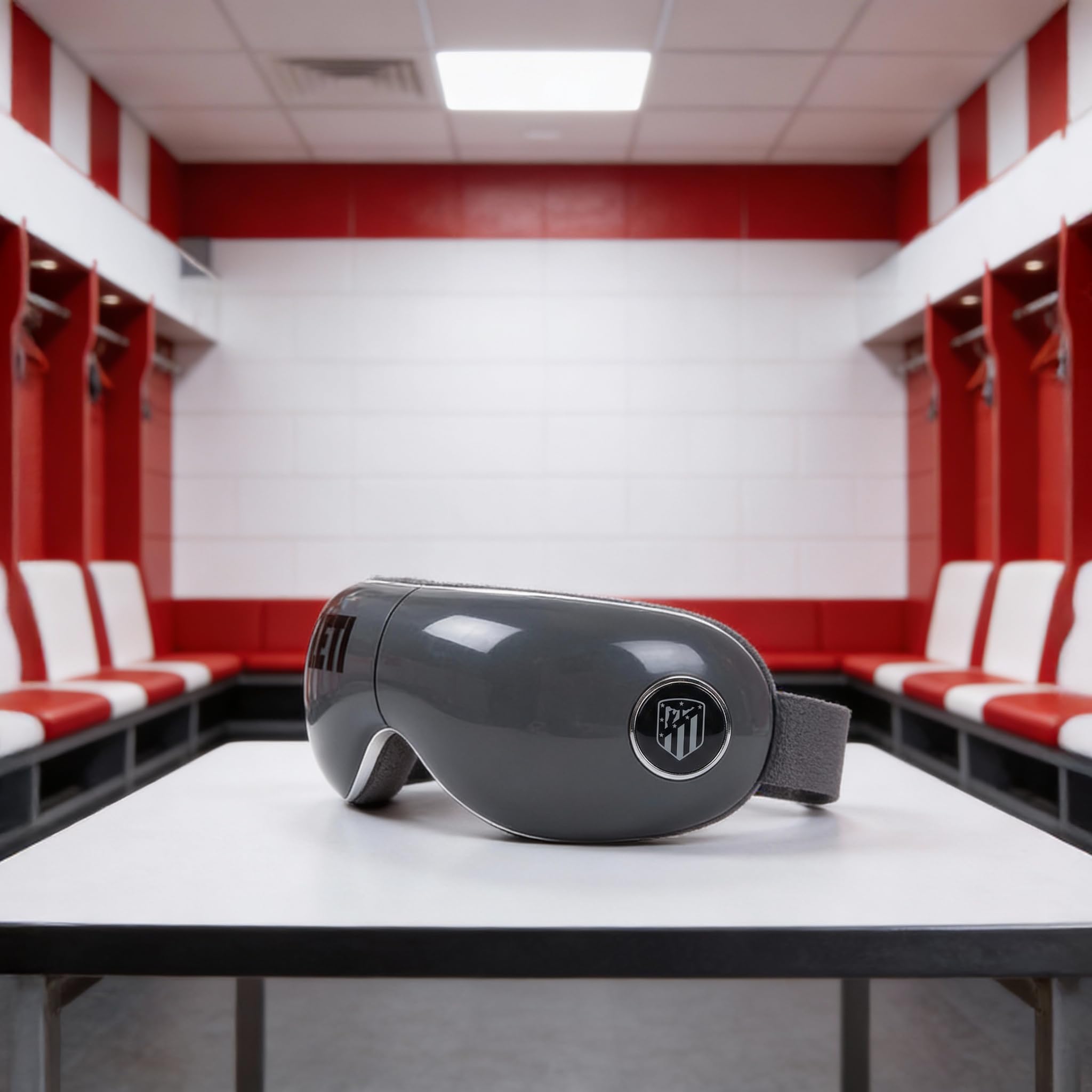 ATLETICO MADRID® | VISION Gafas de masaje oficiales del ATLETICO MADRID I Masajeador de ojos y cara plegable con vibromasaje I Presoterapia I Calor I Altavoces integrados