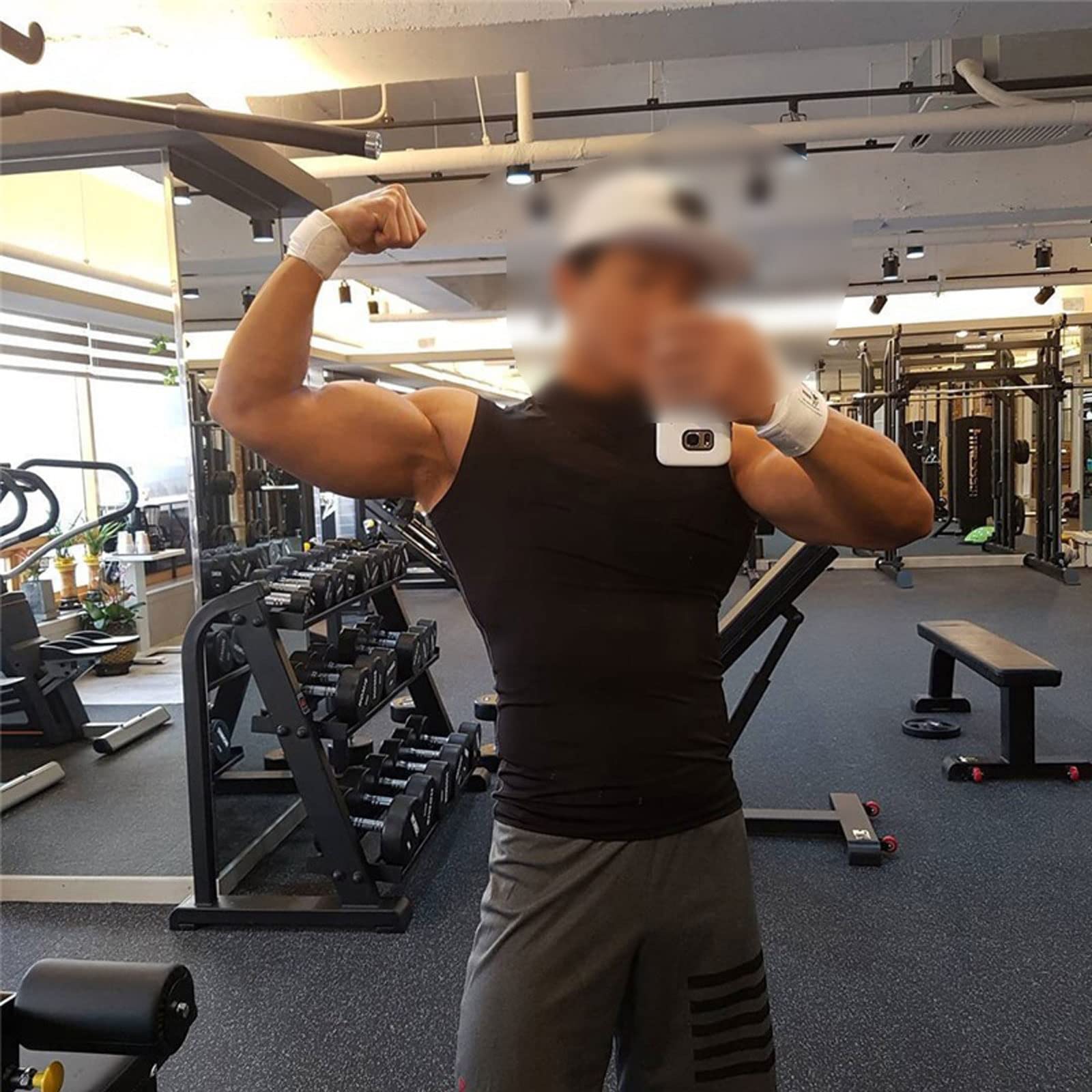 Camicia da uomo a compressione da palestra senza maniche da allenamento canotta da uomo bodybuilding abbigliamento stretto fitness gilet sportivi da uomo muscolo canotte