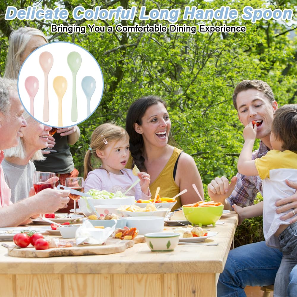 6 melamine lepels lang - Choose Happy - Rice