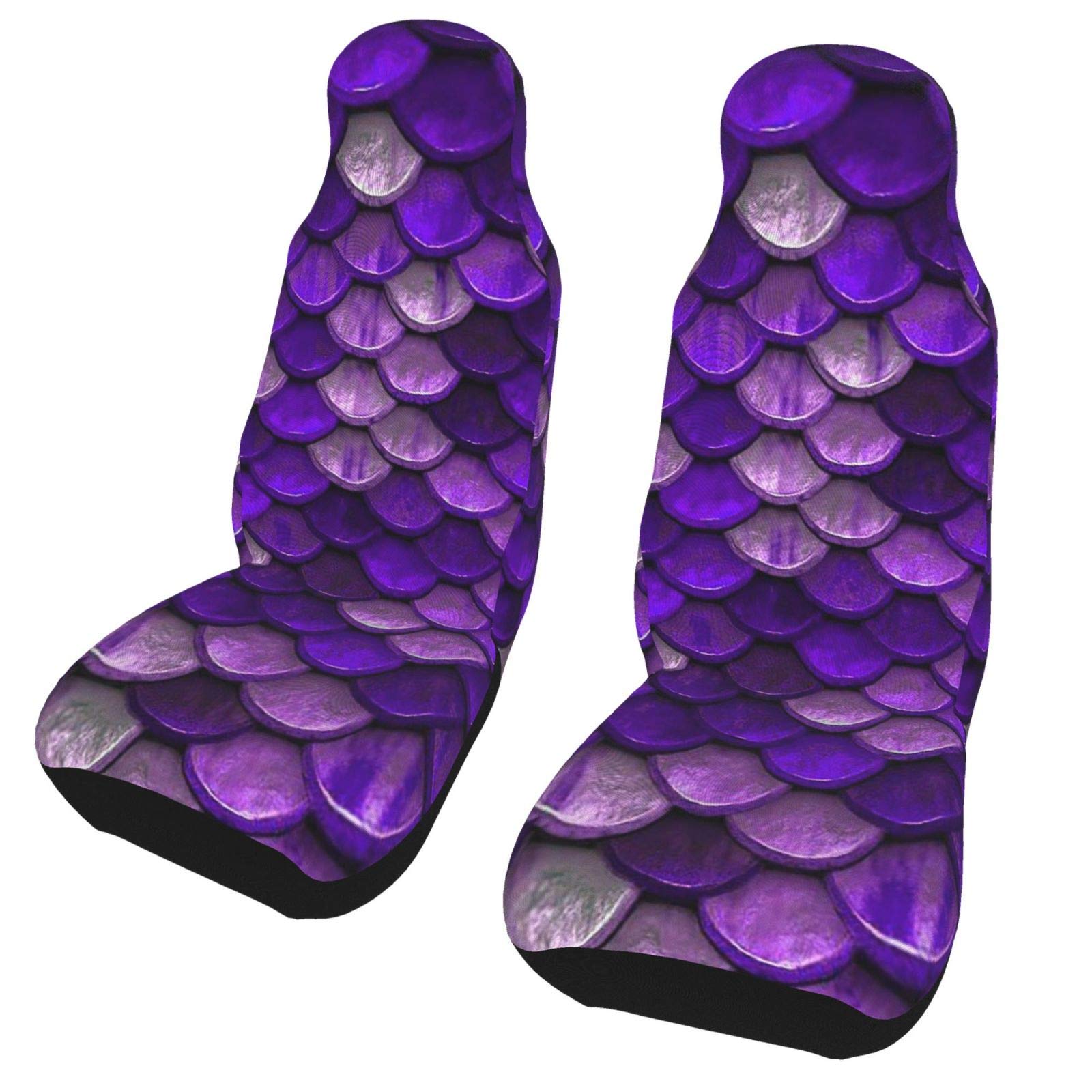 PNNUO Universal Car Seat Covers Purple Mermaid Fish Scales Car Seat Cover, Auto Front Seat Protector for Cars, Trucks & Suvs