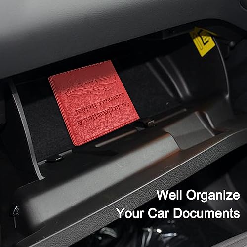 Miniatura 21 de Soporte para registro y seguro de automóvil, de piel sintética de alta calidad, organizador de automóvil, para hombres y mujeres, cartera