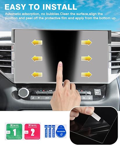 Miniatura 7 de Karltys 2 protectores de pantalla de vidrio templado para Toyota Tundra 2022-2024Sequoia 2023 2024, protector de pantalla táctil de 14 pulgadas para