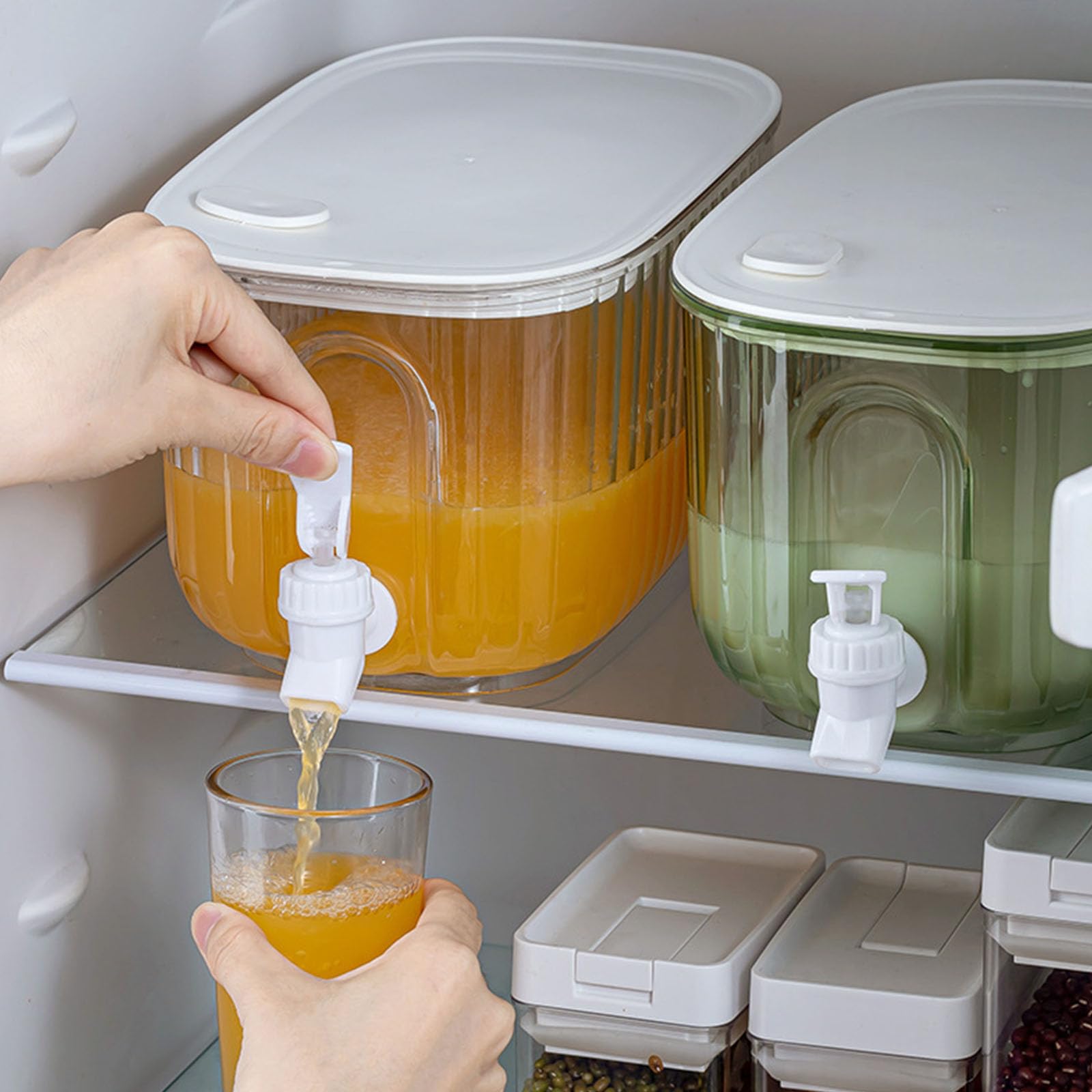 Leak Proof Bottom Tilt Beverage Container Practical Drink Dispenser With Spigot Large Capacity Pitcher For Refrigerator