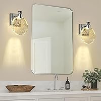 Vista 2 de Juego de dos apliques de pared con estilo real, minimalista y moderno espejo de alta gama, diseño redondo de cristal de burbuja en forma de disco