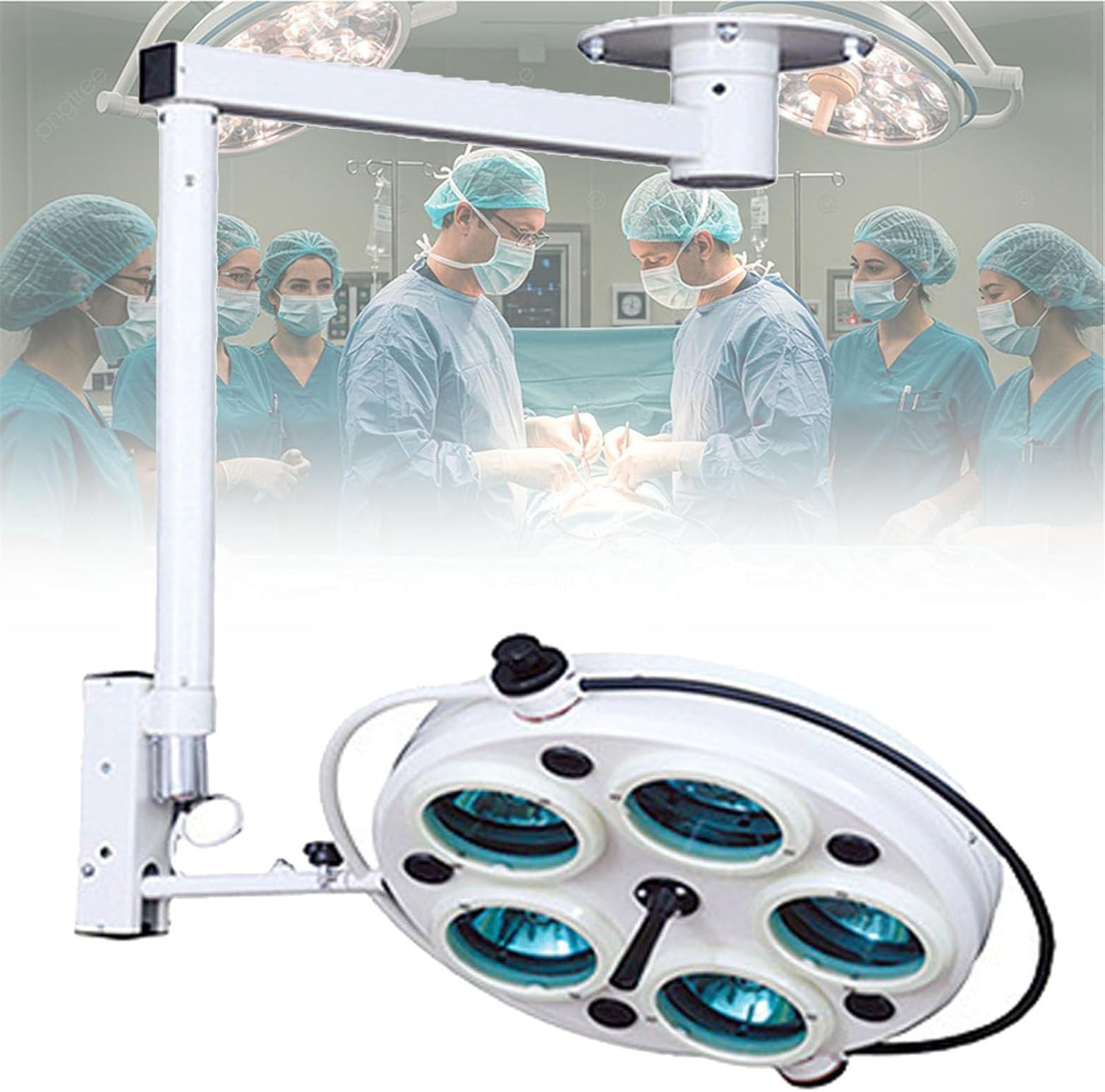 GYQSSD 25W Ceiling Mounted LED Surgical Medical Exam Light Shadowless Lamp, 360 Degree Rotation, Color Temperature Adjustable, For Dental Ent Surgery Veterinary