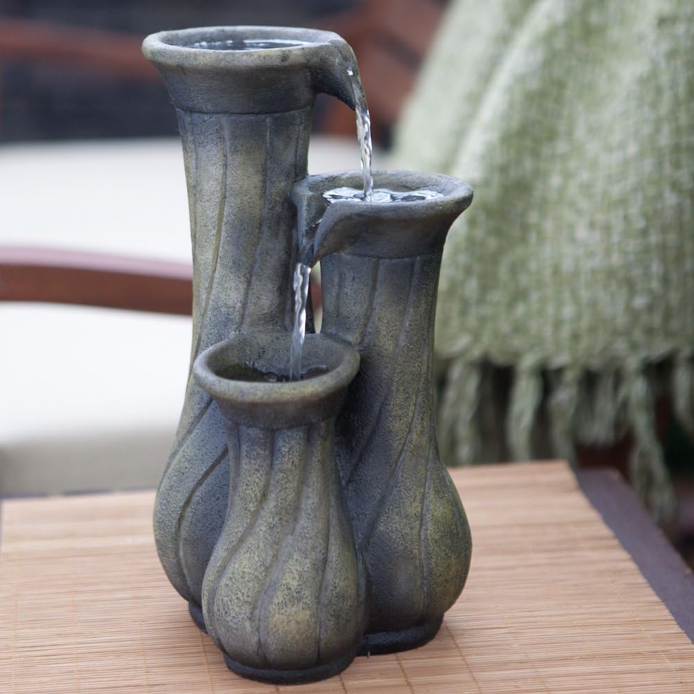 3 Jars Resin Fountain Free Standing Garden Fountains