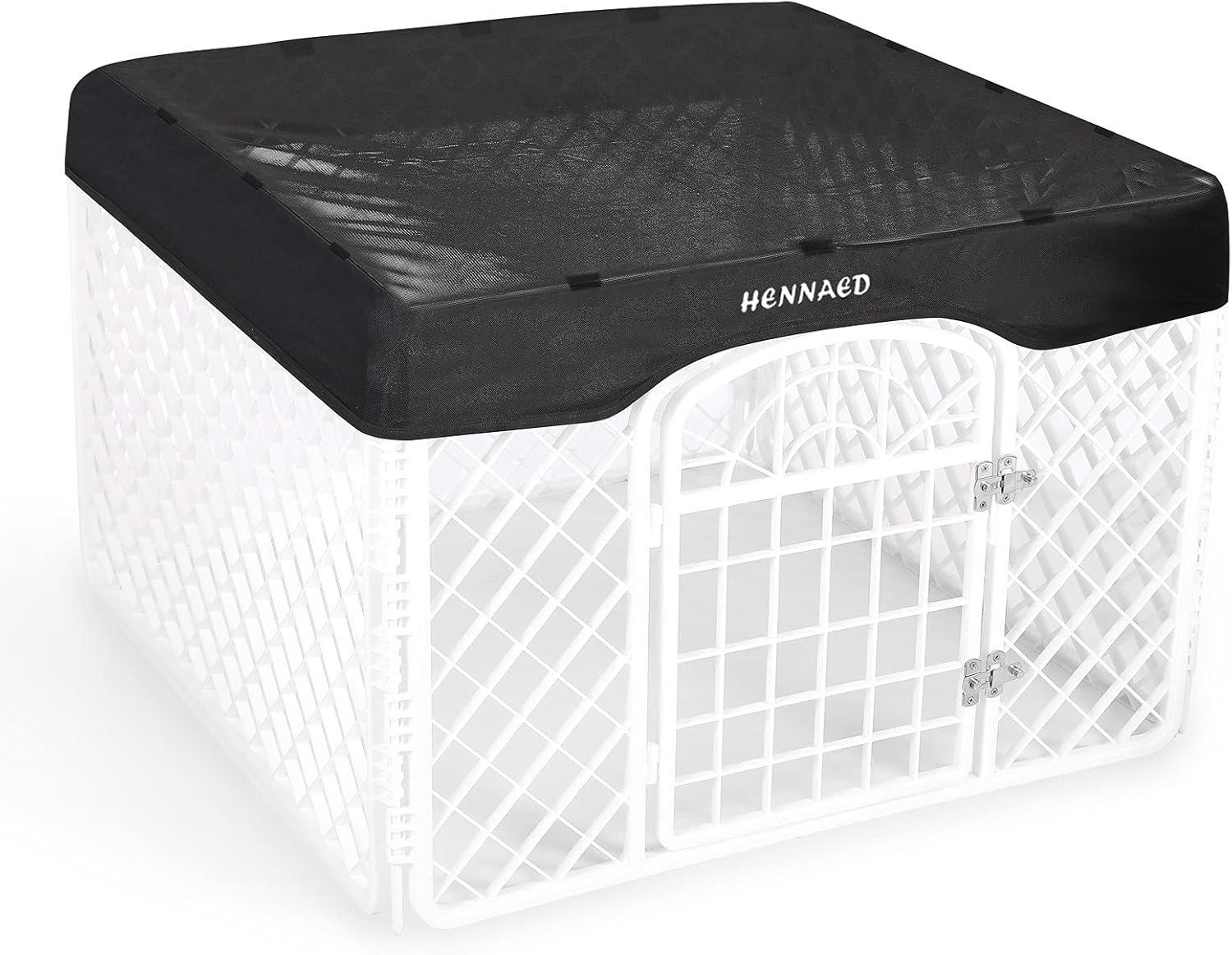 HENNAED Dog Playpen Cover Pet PlayPen Cover,[PLAYPEN NOT Included] Prevents Escape Pet Pen Cover Indoor/Outdoor Black Fits 36 Inch Width…