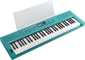 Roland GO:KEYS 3 Turquoise Music Creation Keyboard Bundle with Sustain Pedal, Adjustable Stand, Online Piano Lessons, and Austin Bazaar Polishing Cloth