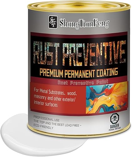 Pintura preventiva de óxido, azul claro (incluye diluyente), inhibidor de óxido y corrosión permanentemente, barrera protectora no porosa,