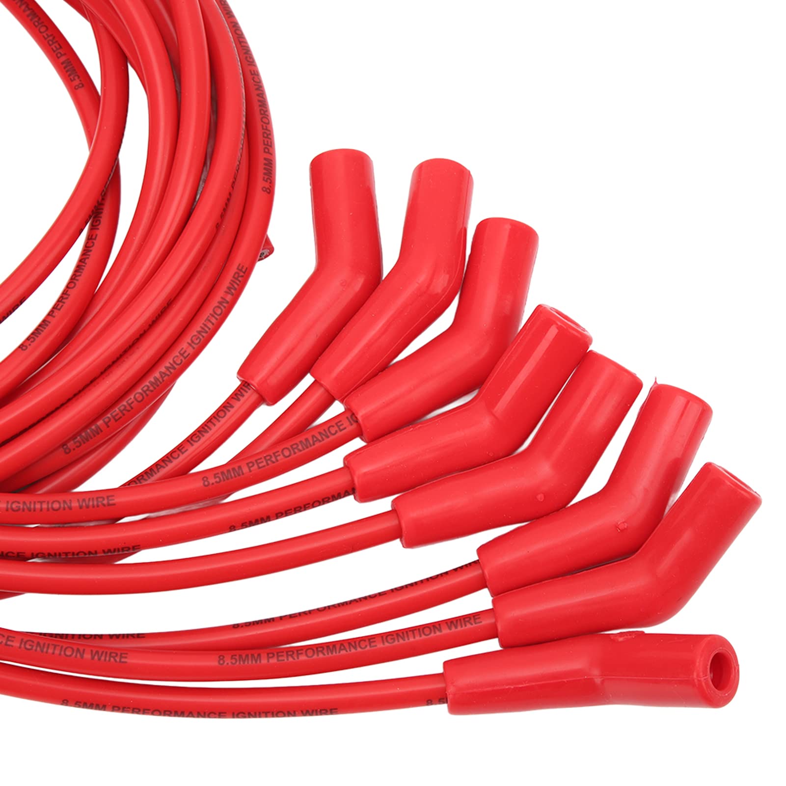 Kit filo di accensione, kit di filo di accensione candela anti-invecchiamento flessibile 8,5 mm di diametro per auto a 8 cilindri (rosso)