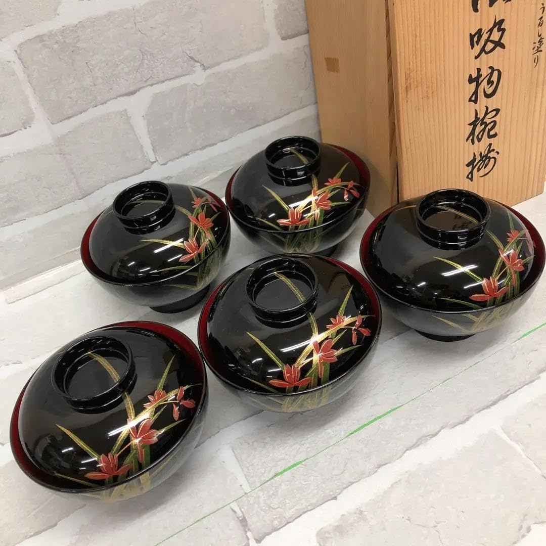 F1053 特選本うるし塗り 漆器御吸物椀揃セット