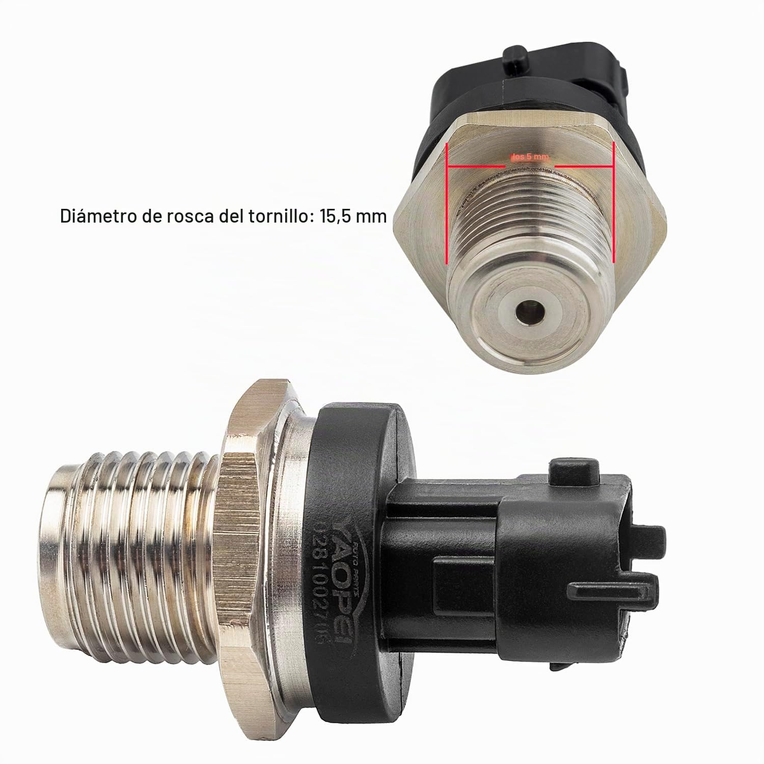 YAOPEI Sensor de presión de riel de combustible 0281002706