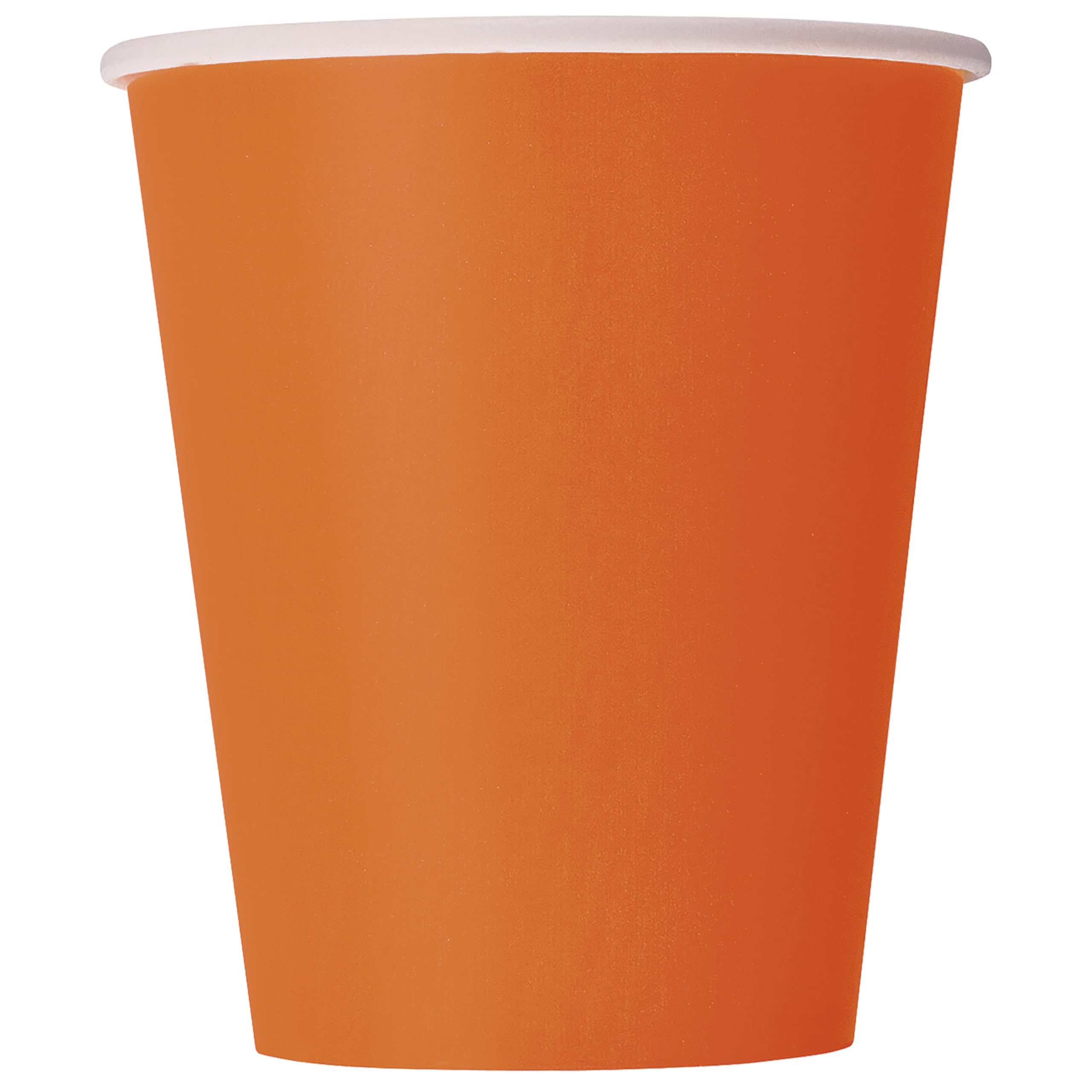 Unique Party Orange Paper Cups, 266Ml, 14 Pack