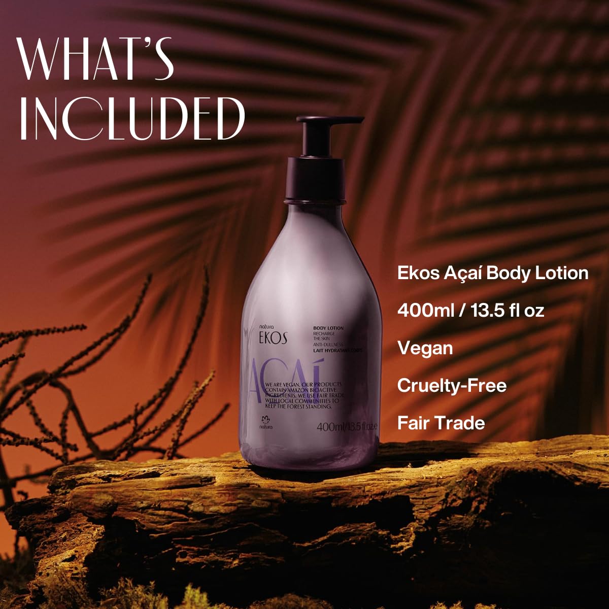 Natura - Açaí Body Lotion – Vegan Skincare with Açai Oil – Hydrating & Nourishing Moisturizer for Dry Skin – Brazilian Beauty Secret for Smooth, Glowing Skin – 13.5 fl oz (400 ml) - Image 4