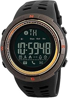 ساعة ذكية بسوار من السيليكون تدعم انظمة اندرويد و اي او اس من سكماي، لون ذهبي موديل 1250