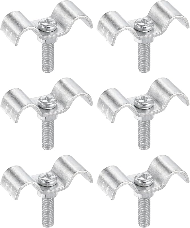 Abraçadeira dupla para linhas e tubos HARFINGTON 8 mm em aço carbono zincado – Kit com 6