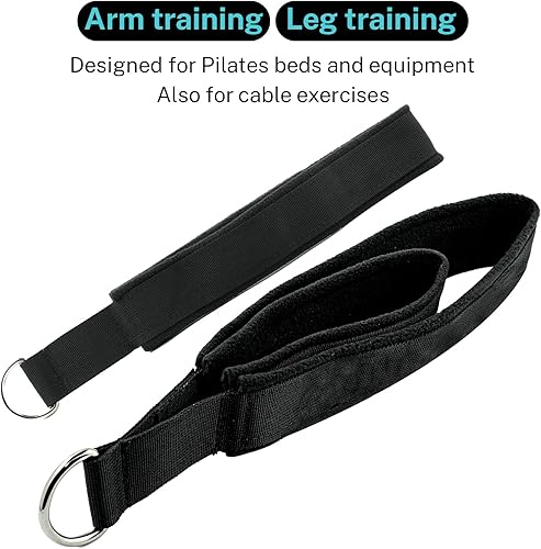 Miniatura 7 de Correas de pilates acolchadas suaves, 1 par de correas de doble bucle, anillo en D para reformer, gimnasio en casa, accesorios de entrenamiento,