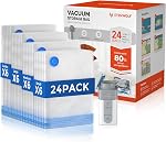 ETENWOLF 12 Sacs de rangement sous vide avec pompe sans fil rechargeable, sacs à étanchéité sous vide pour vêtements et voyages, Space Sacs de sauvetage en plusieurs tailles de charge, parfait pour les bagages et valises