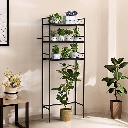 Miniatura 8 de Organizador de baño sobre el inodoro, organizador de baño de 3 niveles y estante ahorrador de espacio sobre el gabinete de almacenamiento para