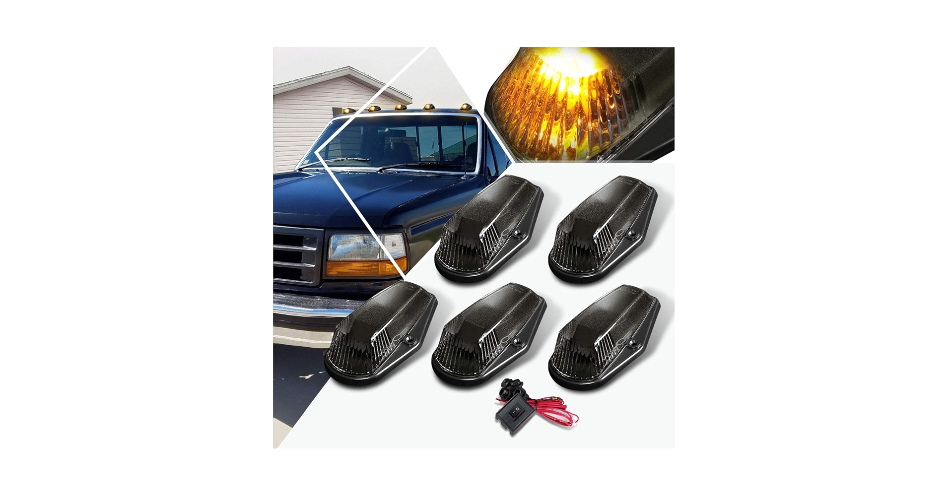 Amazon.com: PM PERFORMOTOR 5Pcs Amber LED Cab Top Roof