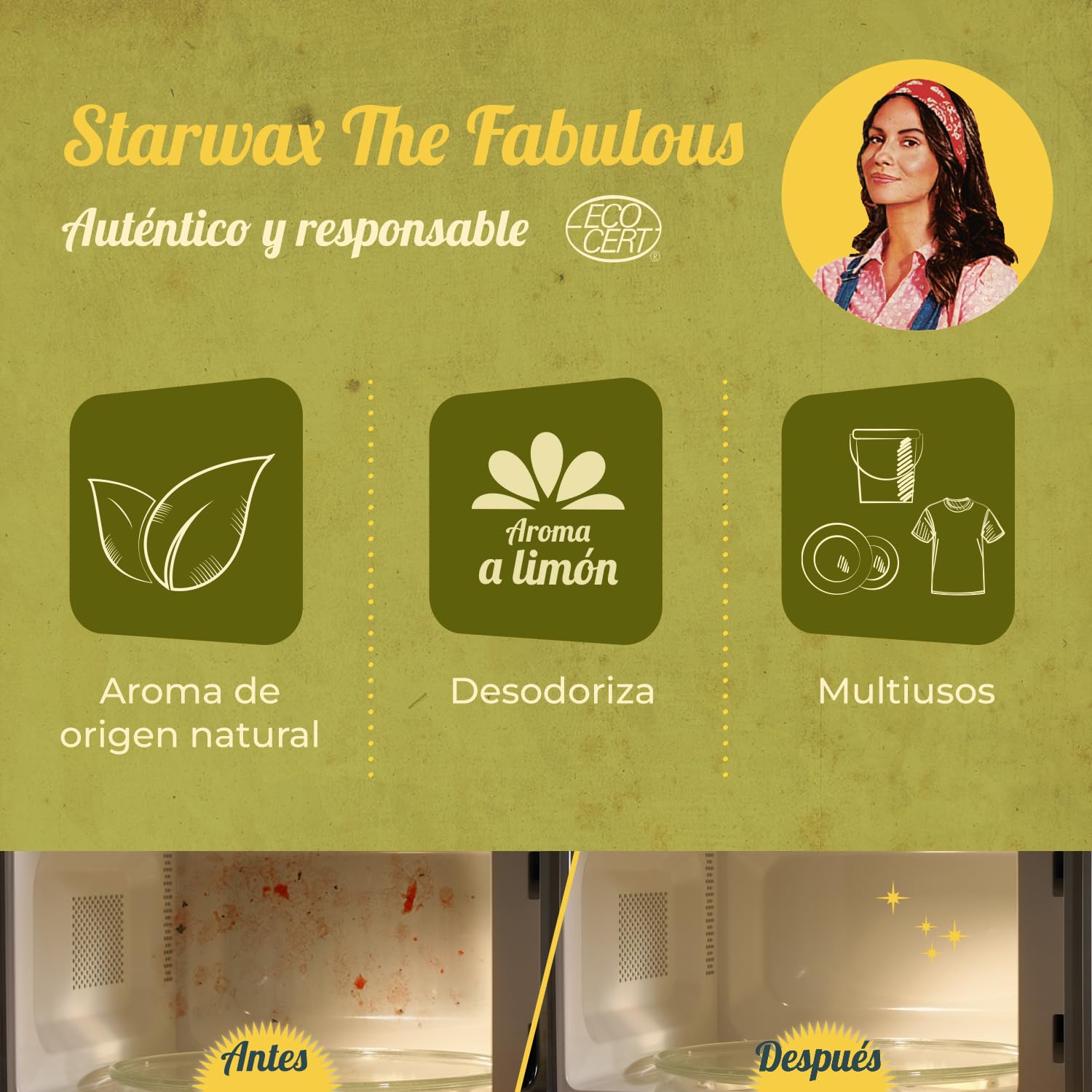 STARWAX THE FABULOUS Vinagre Blanco 14° Muy Concentrado 1L Elimina Cal Limpia Abrillanta 100% Natural