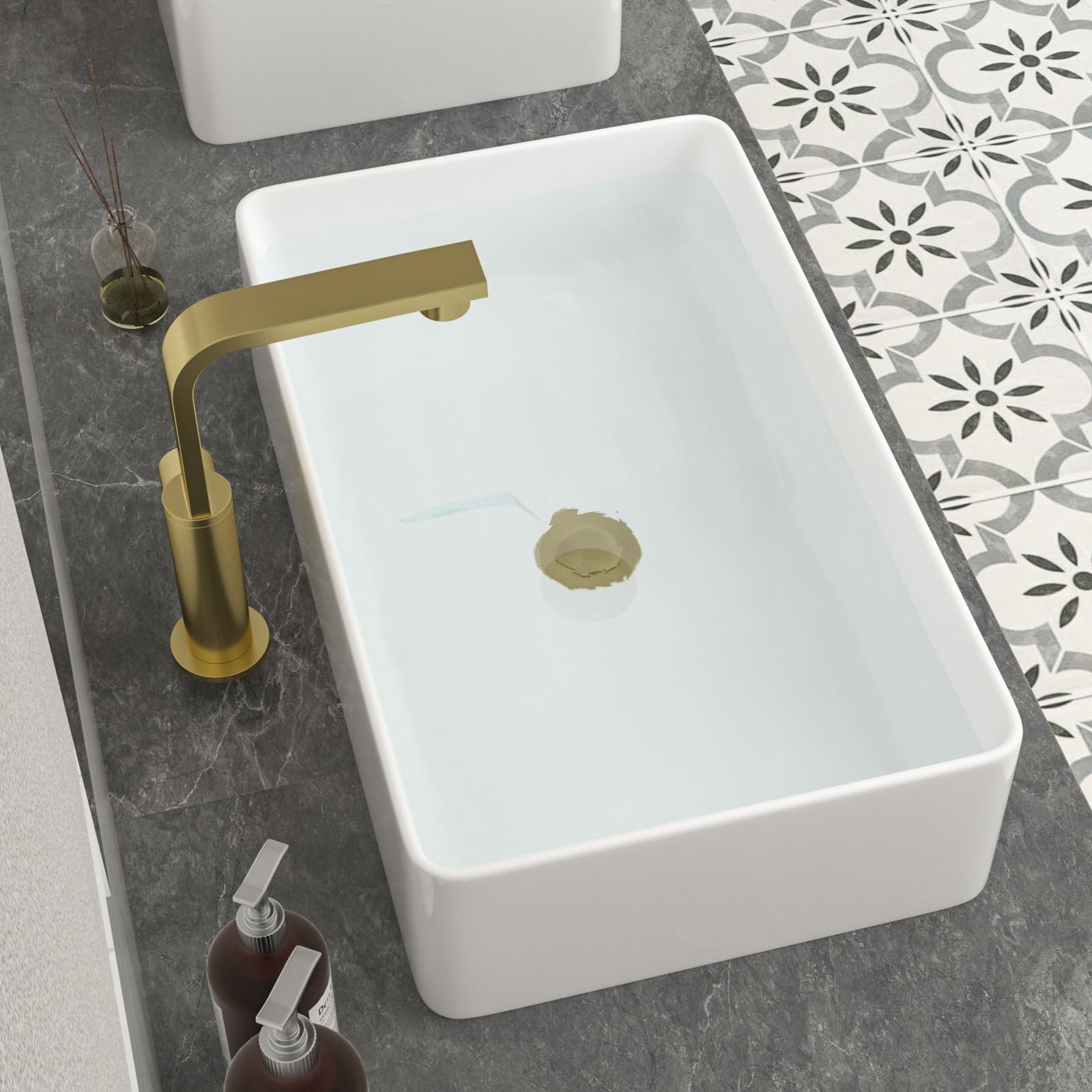 Bathroom Vessel Sink Rectangular 21″X14″ Modern Rectangle
