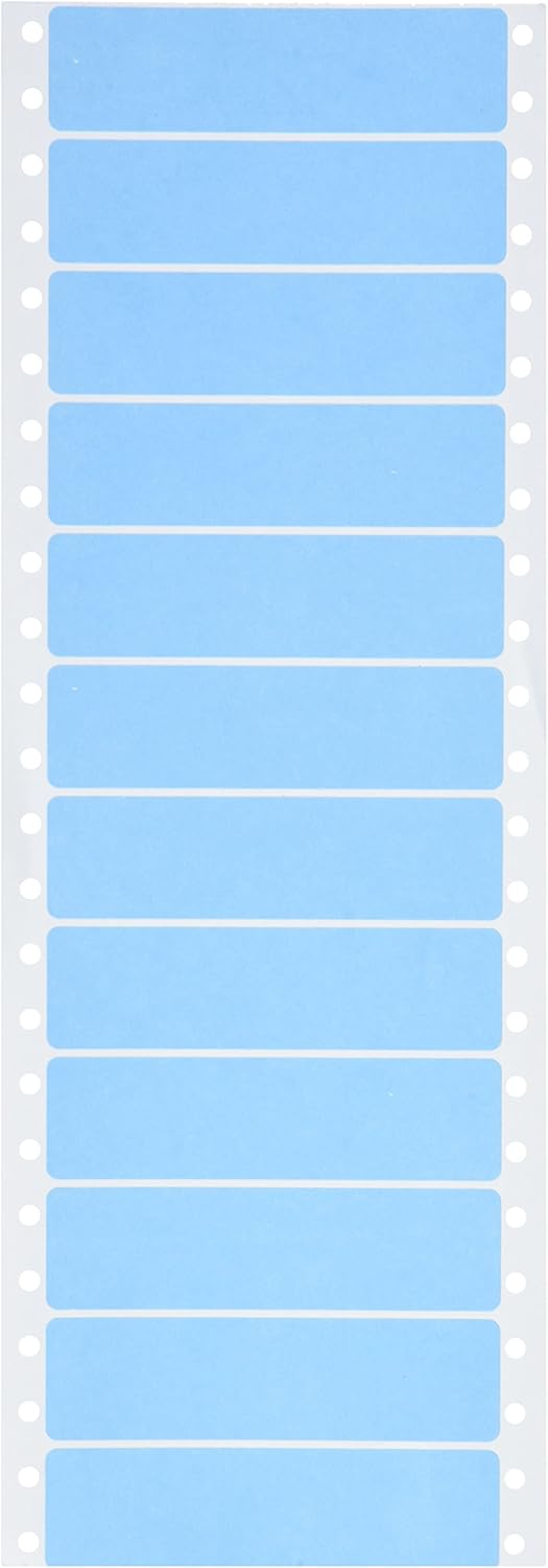 Compulabel Pinfeed Labels Fanfold Permanent Adhesive, 3 1/2" x 15/16", Pastel Blue (112601)