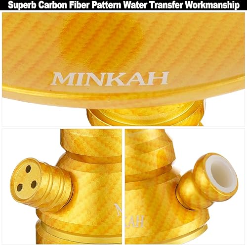 Miniatura 6 de Juego de cachimba con patrón de fibra de carbono con accesorios de silicona manguera cuenco, pinzas de boca, cachimbas de aluminio pequeñas, juego