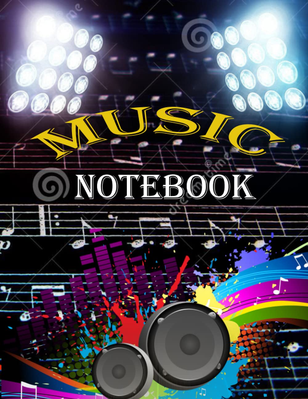 Music notebook: Wide Staff Manuscript Paper Notebook For Kids and adults - 6 Large Staves Per Page (8"x10" - 120 Pages)