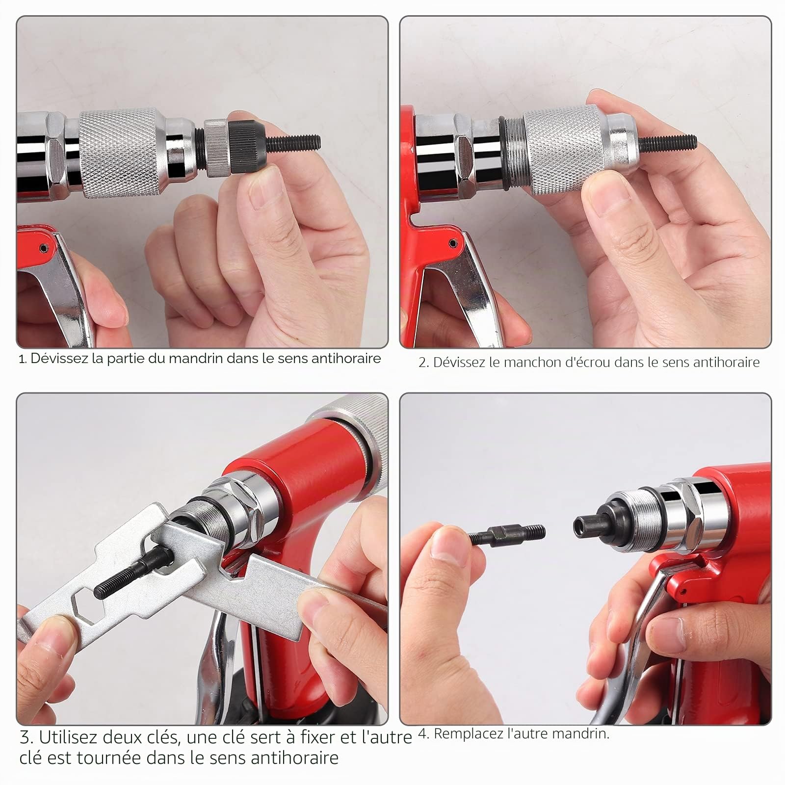 Proster Riveteuse Pneumatique 1100 KGF pour M4-M10 – Pistolet à Écrou Professionnelle à Air avec 100PCS Écrous, Outil de Rivetage pour Atelier, Automobile, Chantier et Usage Professionnel Intensif
