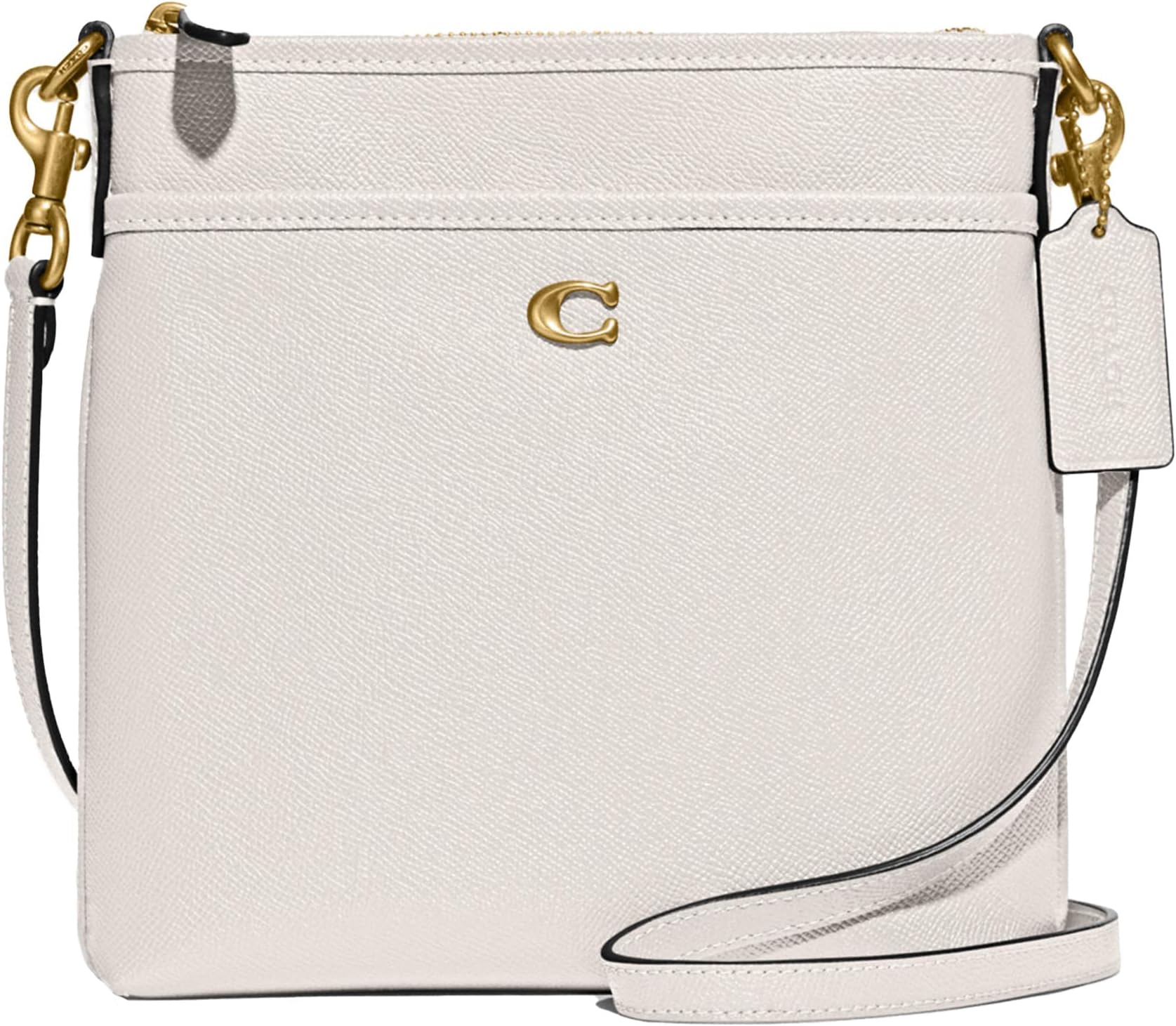 COACHWomen's Crossgrain Leather Kitt Messenger Bag Swing Packs, Chalk, One Size