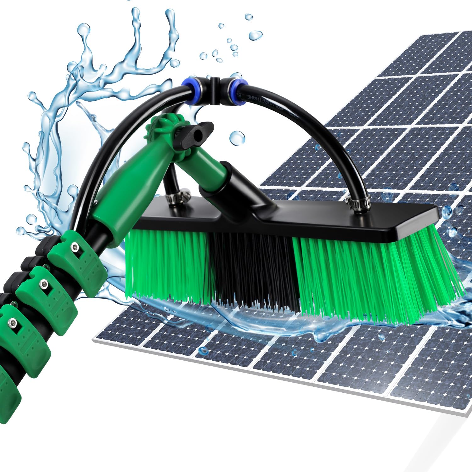 VONROC Brosse Lavage Télescopique 6,50m - Nettoyeur Vitres Panneaux Solaires Voiture Avec Perche, Savon Et Tuyau