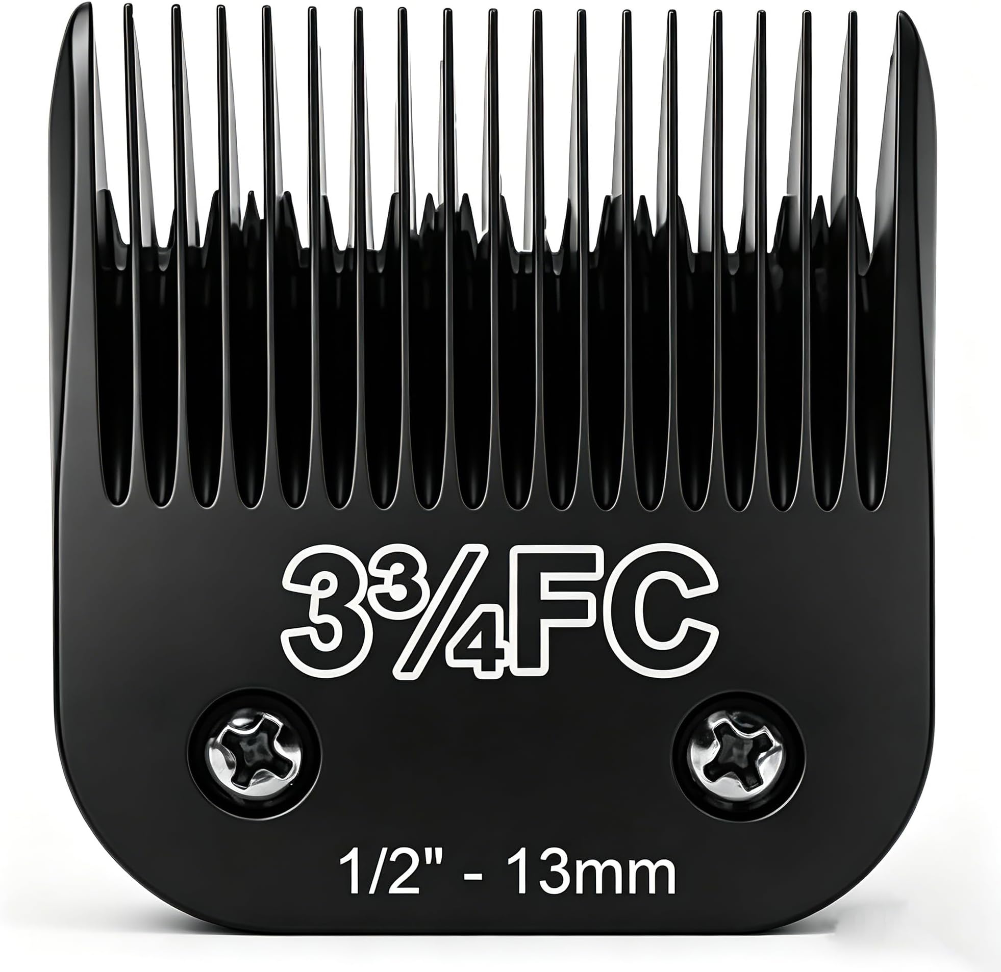 Detachable Steel Pet Dog Clipper Blades,Size-3 3/4FC,Compatible with Andis Cut Length 1/2"(13mm),Compatible with Oster A5, Wahl KM Series Clippers, Made of Steel Blade and Stainless Steel Blade