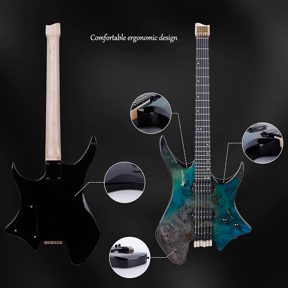 Leo Jaymz 6 Strings Headless Electric Guitar - Full Scale