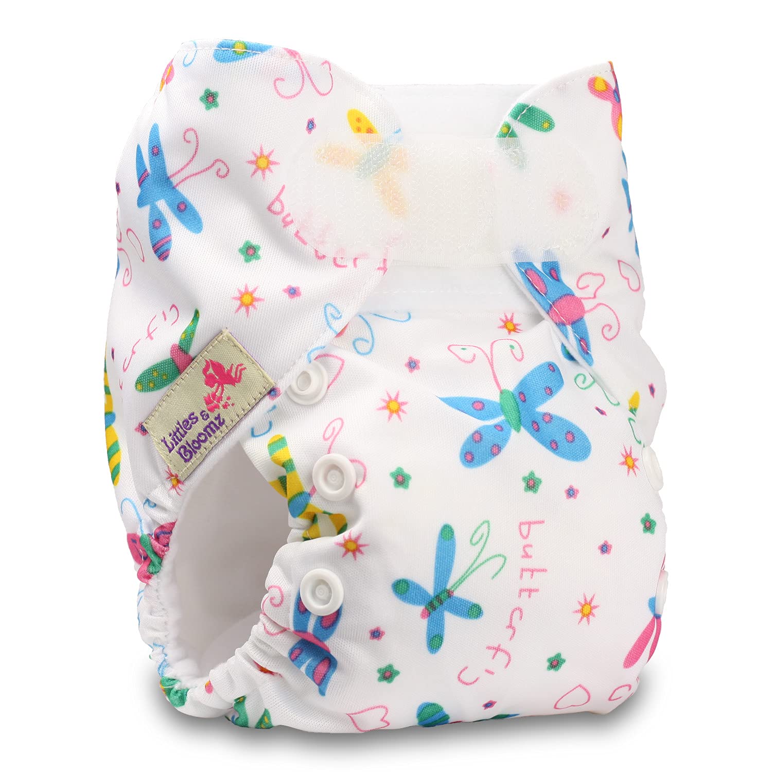 Littles & Bloomz, Newborn and Premature Reusable Pocket Cloth Nappy Pocket Diaper, 1 Newborn Nappy, 2 Newborn Microfibre Inserts, Design 21