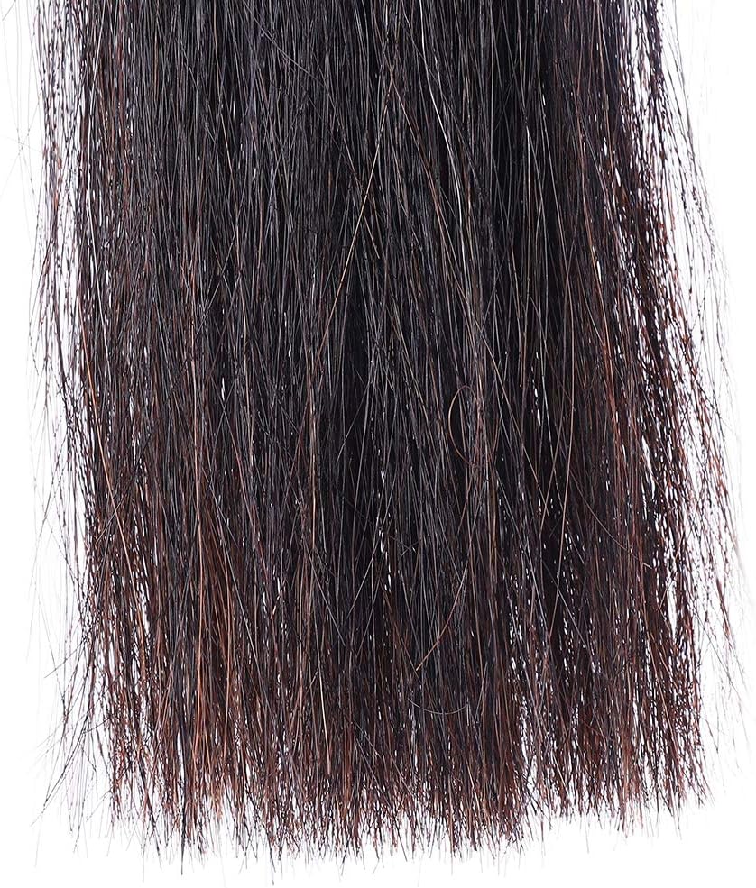 Horse Tail Extensions with Braided Horsehair Loop, Blunt Cut Bottom, 28-30 inches Long and 3/8 lb Weight (Natural Black)