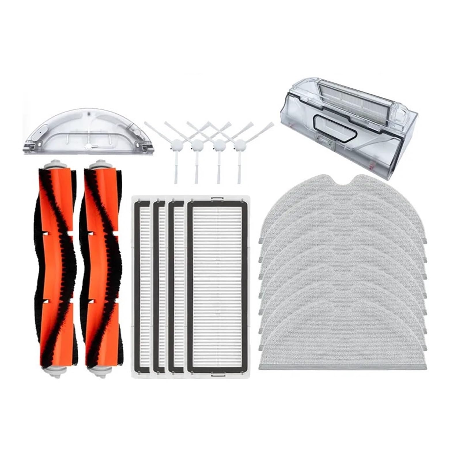 Robot mop próżniowy, filtr Hepa, główna szczotka boczna, ściereczka do mopa akcesoria do odkurzaczy automatycznych, kompatybilny z Xiaomi 1C 1T kompatybilny z Dreame F9 (Color : 18pcs)