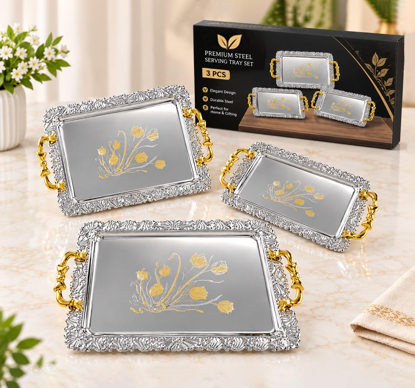 Elegant Glass Serving Plates - Set of 6 -5