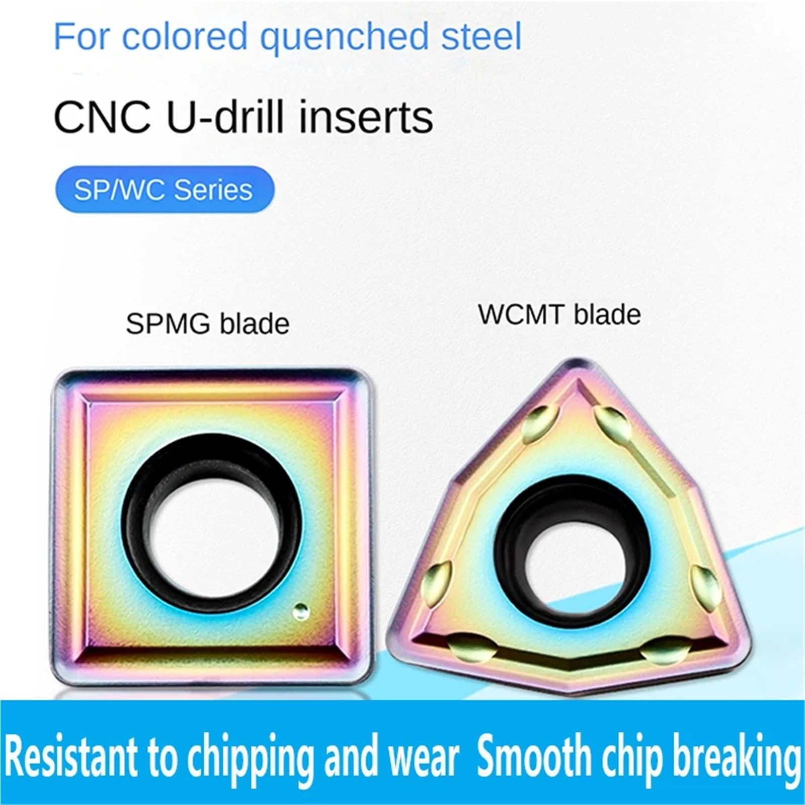 10 Pz. Lama Per Foratura A U WCMX040204 SPMG050204 Inserti Indicizzabili Per Trapano In Metallo(WCMT050308-SF)
