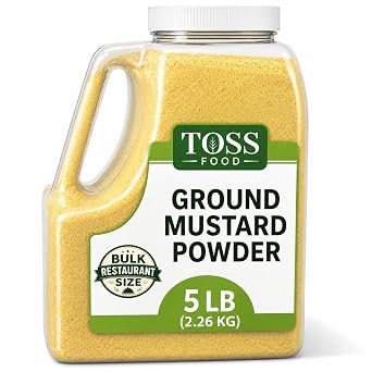 TOSS Ground Mustard Powder 5 LB Bulk Cooking Spice | Dry Yellow Mustard for Seasoning, Marinades, Sauces & Pickling