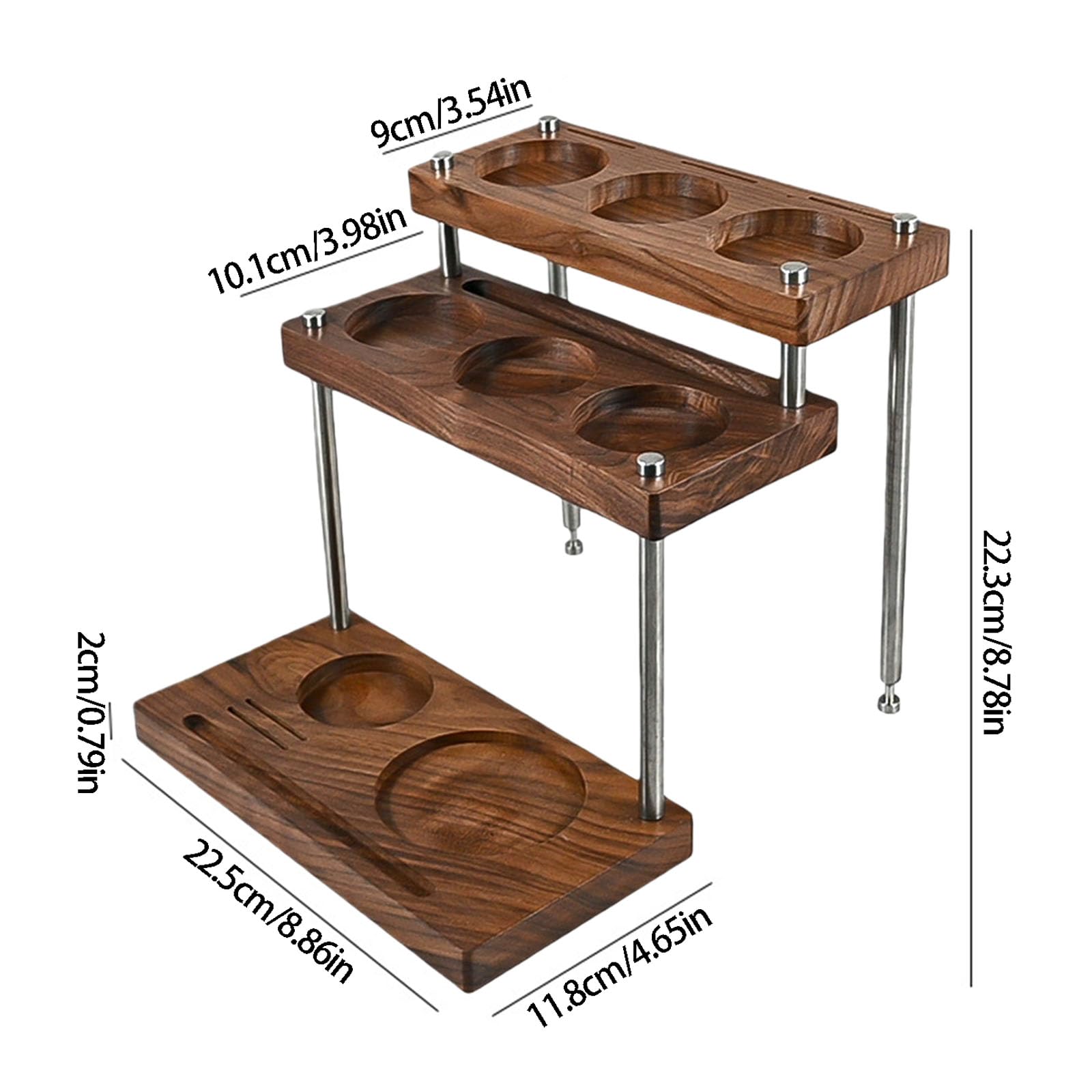Espresso Tamper aus Holz, handgefertigtes Aufbewahrungsregal, Holz Aufbewahrungseinheit für Kaffeezubehör und Werkzeuge, Espresso Werkzeugständer