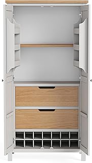 RoselandFurniture Farrow Grey Kitchen Larder Cabinet Unit | 
