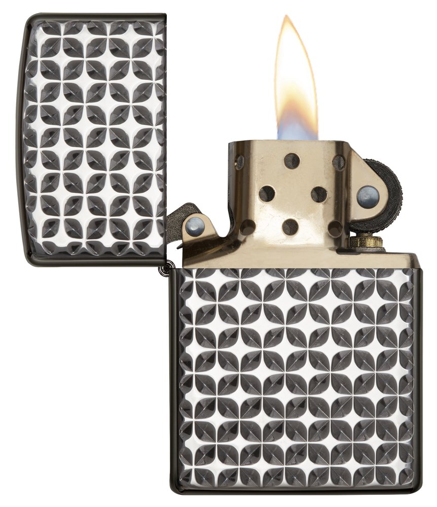 Zippo - Accendino antivento, in fibra di carbonio, immagine a colori a 540°, ricaricabile, riutilizzabile, design antivento, confezione regalo, made in USA
