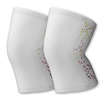 aoFIT Knee Brace for Women Men 1 Pair 5mm Neoprene Knee Compression Sleeve Knee Support, Non-Slip Braces for Training & Fitness, Weightlifting, Marble Bloom X-Large