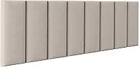 Cabeceiras Estofada Modular Cama Casal Queen Painel 1,60mX45cm Módulos Adesivos (Bege)