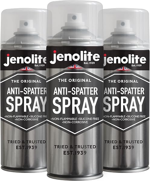 JENOLITE Spray przeciwodpryskowy do spawania w aerozolu | Niepalny | 3x500ml | Ochrona powierzchni – Zapobiega przywiera