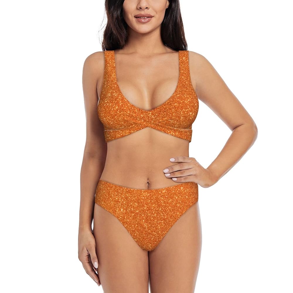 新品未使用SEEA ia Bikini Set - Nectar S Amazon.com: Pevtufa Orange Glitter Print Bikini Set for